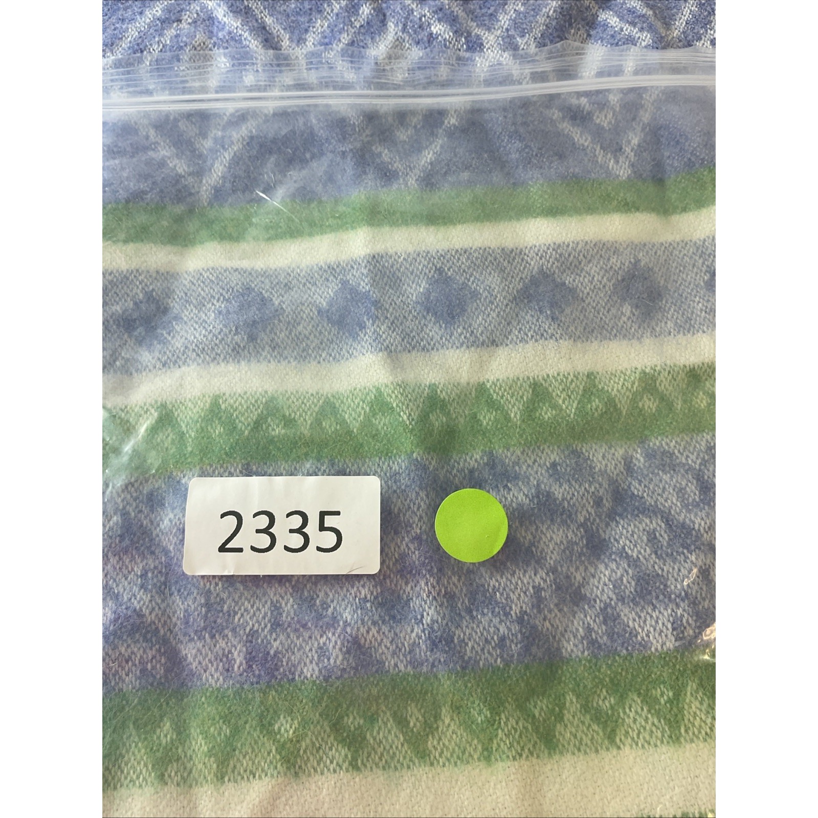 New Imported Kuna Uakari 100% Baby Alpaca Scarf Chalina Plano Blue Green Geo — image 5 of 5